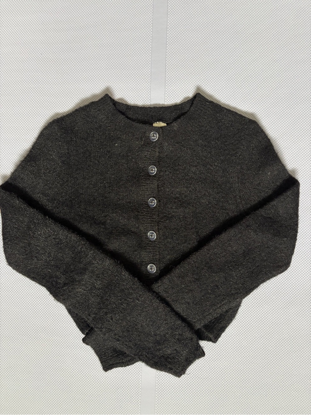 H&M Women's Black Cropped Button-Front Cardigan